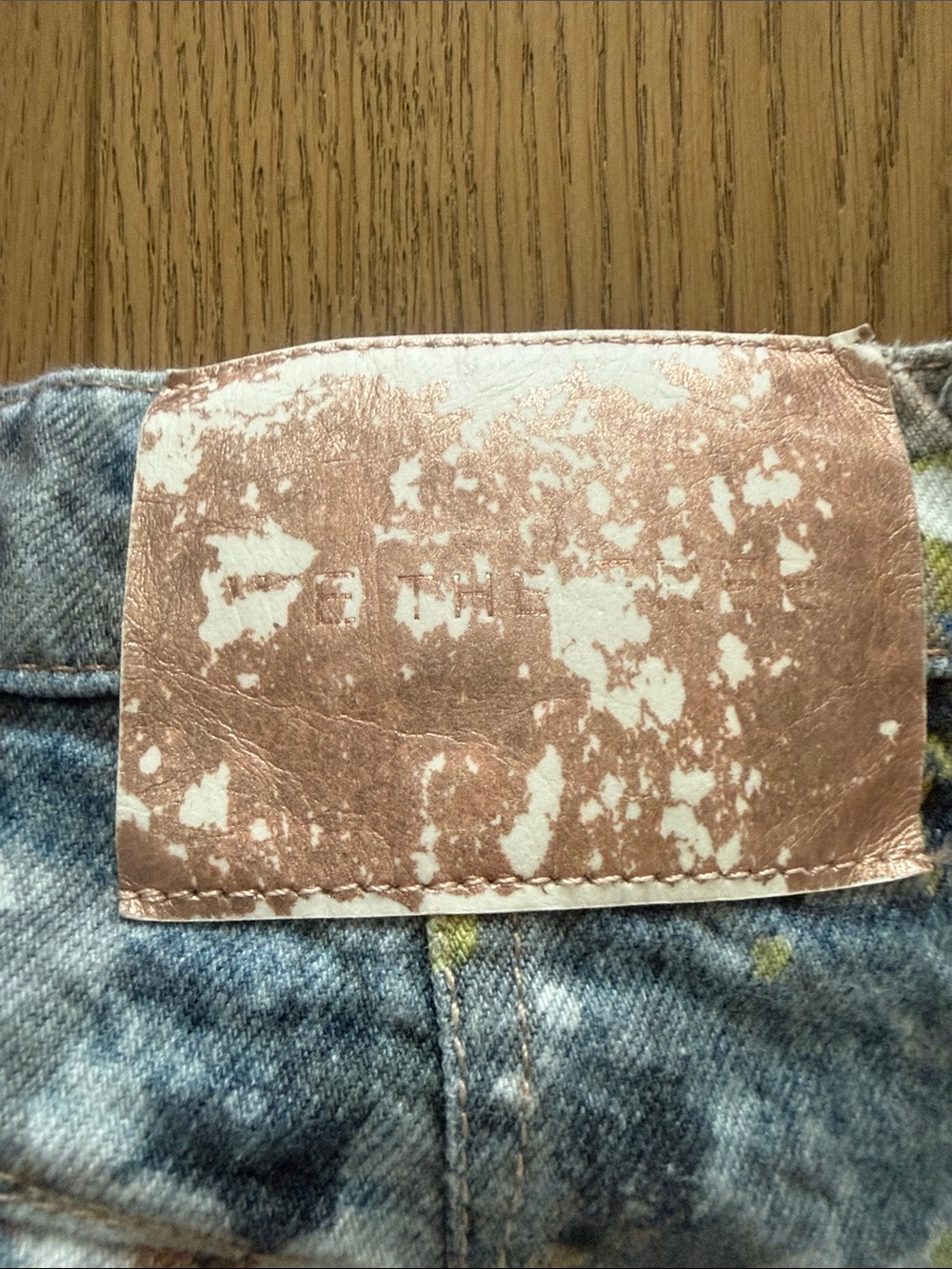 We The Free Denim Waistband with Multicolor Paint Accents - Picture 6 of 7